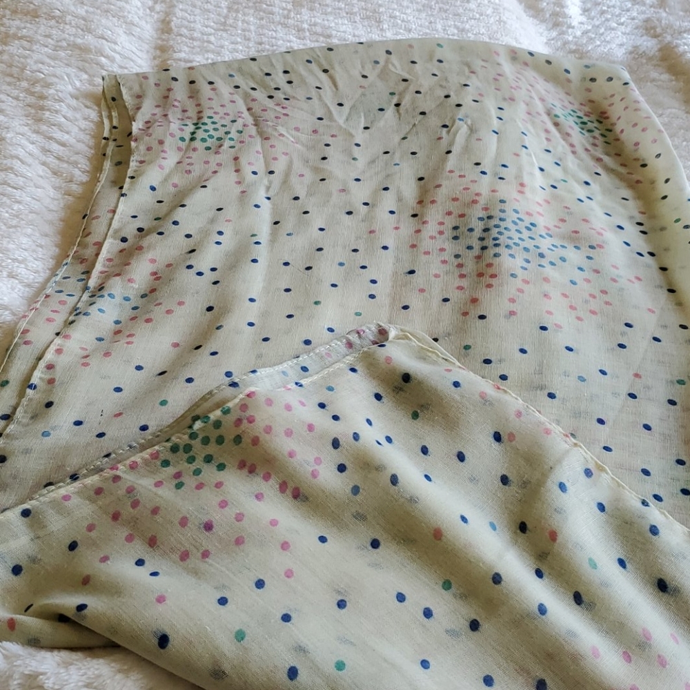 Cream and Multicolored Scarf